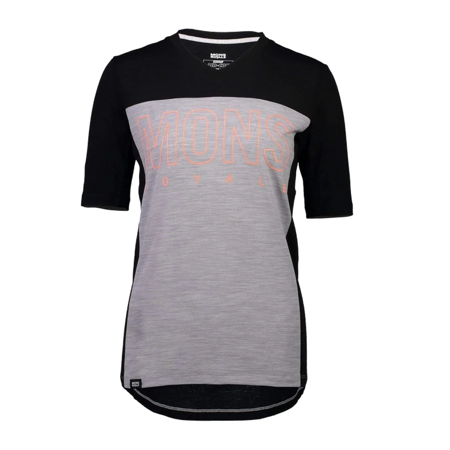 MAILLOT DE VÉLO MONS ROYALE PHOENIX ENDURO VT BLACK/GREY MARL POUR FEMME 1 MAILLOT DE VÉLO MONS ROYALE PHOENIX ENDURO VT BLACK/GREY MARL POUR FEMME