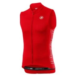 MAILLOT DE VÉLO CASTELLI ENTRATA V SLEEVELESS ROUGE POUR HOMME