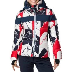 MANTEAU DE SKI ALPIN ROSSIGNOL HIVER DOWN ROOSTER BLEU FONCÉ POUR FEMME