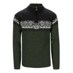 CHANDAIL DE SKI ALPIN DALE OF NORWAY MORITZ DARKGREEN SMOKE DARKCHARCOAL POUR HOMME