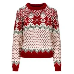 CHANDAIL DE SKI ALPIN DALE OF NORWAY VILJA REDROSE OFFWHITE POUR FEMME