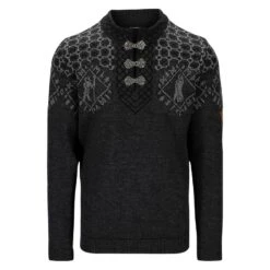 CHANDAIL DE SKI ALPIN DALE OF NORWAY HODUR DARK CHARCOAL SMOKE BLACK POUR HOMME