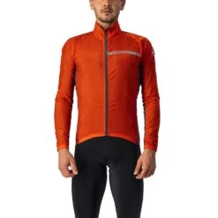 MANTEAU DE VÉLO CASTELLI SQUADRA STRETCH ROUGE/GRIS FONCÉ POUR HOMME