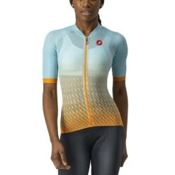 MAILLOT DE VÉLO CASTELLI CLIMBERS 2.0 BLEU/ORANGE POUR FEMME