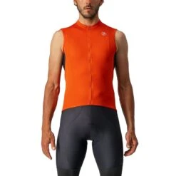 MAILLOT DE VÉLO CASTELLI ENTRATA VI SLEEVELESS ROUGE/NOIR POUR HOMME