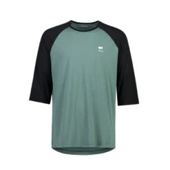 MAILLOT DE VÉLO MONS ROYALE TARN MERINO SHIFT RAGLAN 3/4 BURNT SAGE/ BLACK POUR HOMME