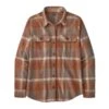 PATAGONIA ORGANIC COTTON MIDWEIGHT FJORD FLANNEL COMSTOCK: DUSKY BROWN POUR FEMME