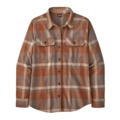 PATAGONIA ORGANIC COTTON MIDWEIGHT FJORD FLANNEL COMSTOCK: DUSKY BROWN POUR FEMME