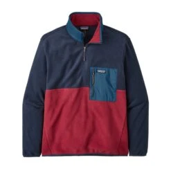 PATAGONIA MICRODINI 1/2 ZIP P/O BLEU/ROUGE POUR HOMME
