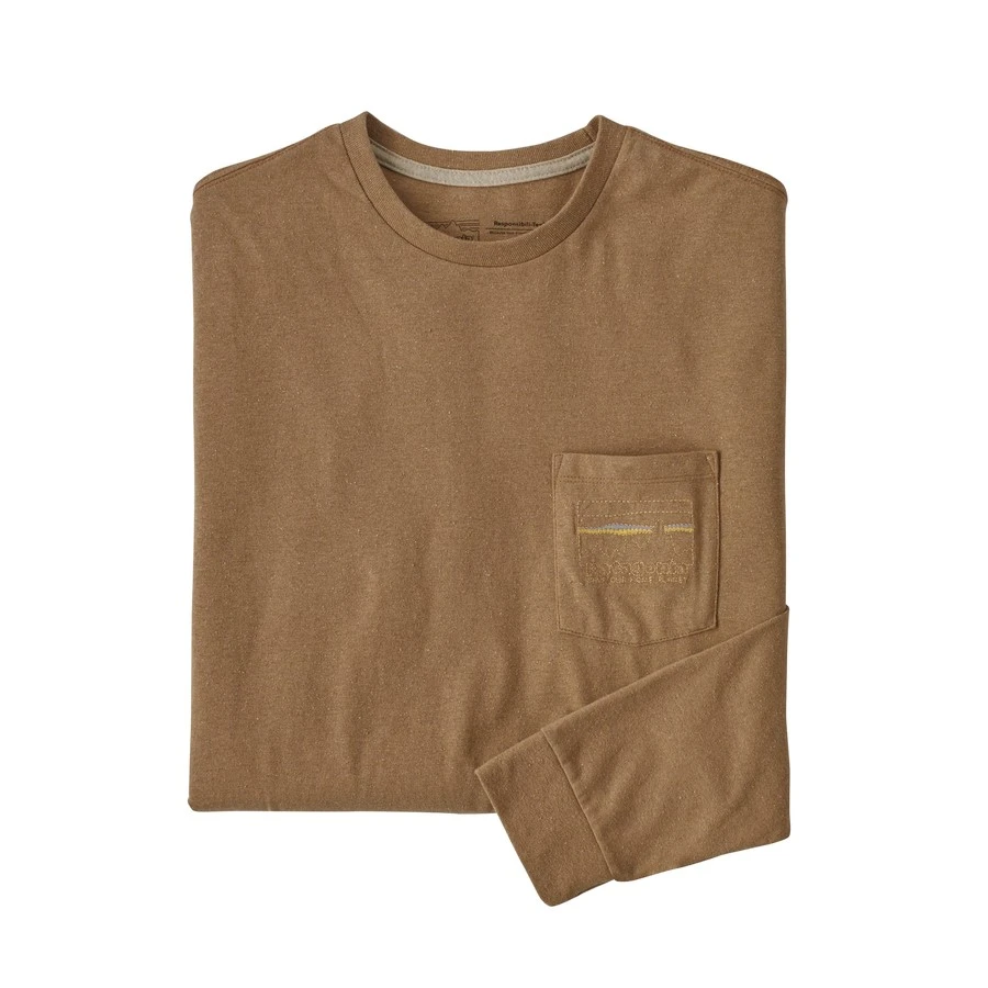 PATAGONIA L/S '73 SKYLINE POCKET RESPONSIBILI-TEE NEST BROWN POUR HOMME 1 PATAGONIA L/S '73 SKYLINE POCKET RESPONSIBILI-TEE NEST BROWN POUR HOMME