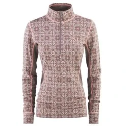 CHANDAIL DE SKI ALPIN KARI TRAA ROSE H/Z TAUPE POUR FEMME