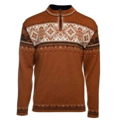 CHANDAIL DE SKI ALPIN DALE OF NORWAY BLYFJELL COPPER OFFWHITE COFFEE REDROSE POUR HOMME