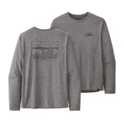 PATAGONIA L/S CAP COOL DAILY GRAPHIC HOMME '73 SKYLINE: FEATHER GREY POUR HOMME