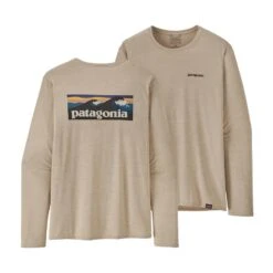 PATAGONIA L/S CAP COOL DAILY GRAPHIC WATERS BOARDSHORT LOGO: PUMICE X-DYE POUR HOMME