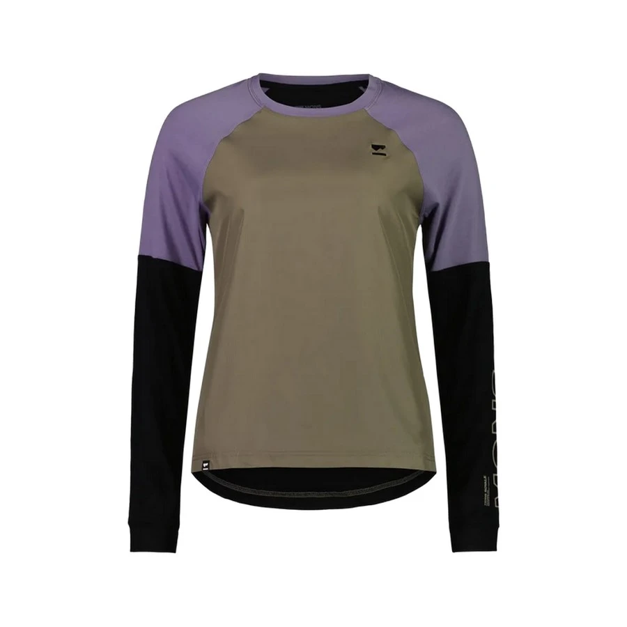 MAILLOT DE VÉLO MONS ROYALE TARN MERINO SHIFT WIND WALNUT/BLACK/THISTLE POUR FEMME 1 MAILLOT DE VÉLO MONS ROYALE TARN MERINO SHIFT WIND WALNUT/BLACK/THISTLE POUR FEMME